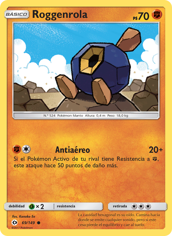 Roggenrola 69 — Sol y Luna (Spanish Pokémon TCG card)