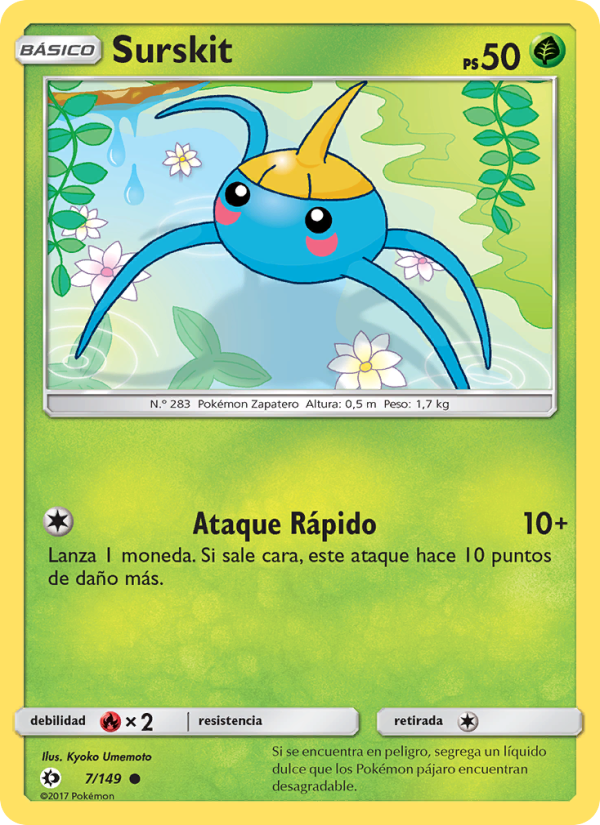 Surskit 7 — Sol y Luna (Spanish Pokémon TCG card)