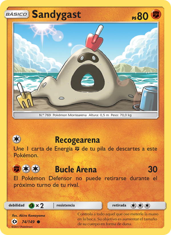 Sandygast 74 — Sol y Luna (Spanish Pokémon TCG card)