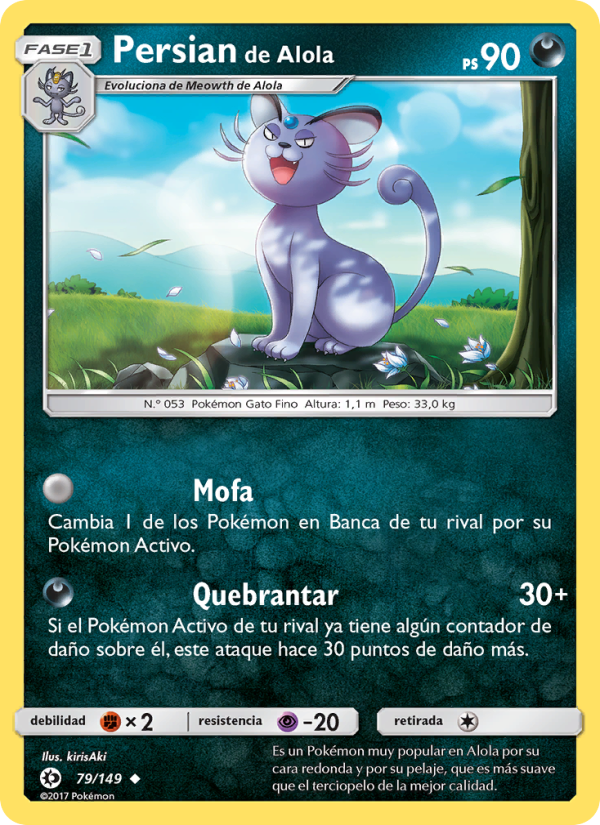 Persian de Alola 79 — Sol y Luna (Spanish Pokémon TCG card)