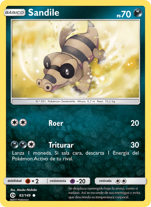 Sandile 83 — Sol y Luna (Spanish Pokémon TCG card)
