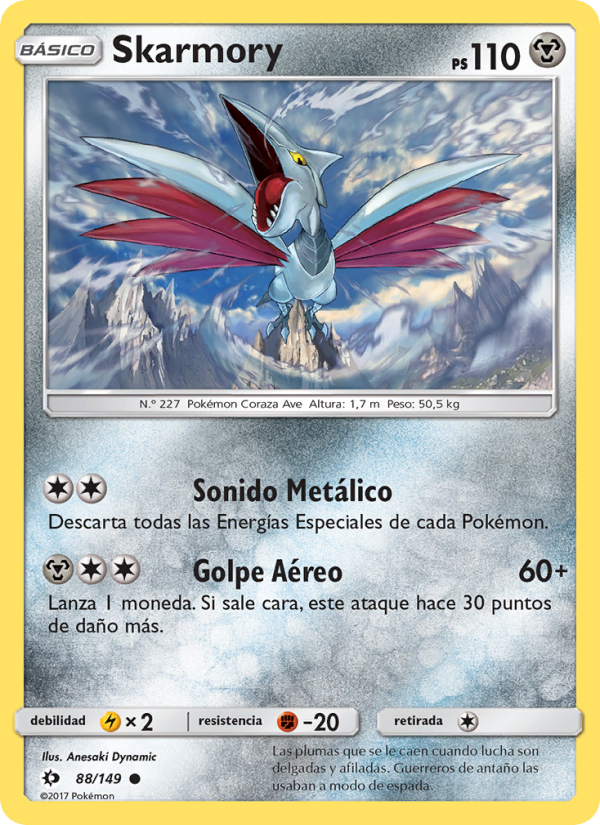 Skarmory 88 — Sol y Luna (Spanish Pokémon TCG card)