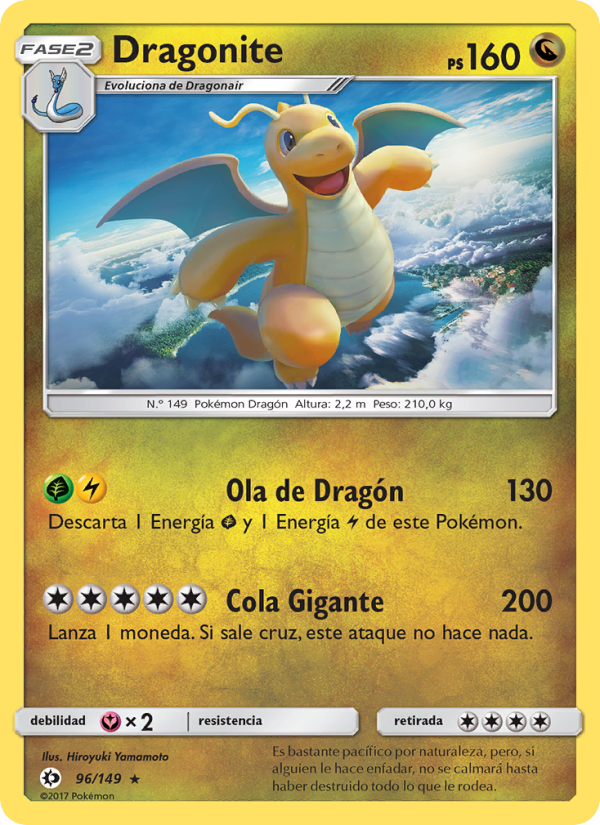 Dragonite 96 — Sol y Luna (Spanish Pokémon TCG card)