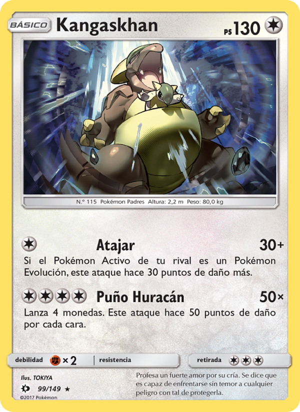 Kangaskhan 99 — Sol y Luna (Spanish Pokémon TCG card)