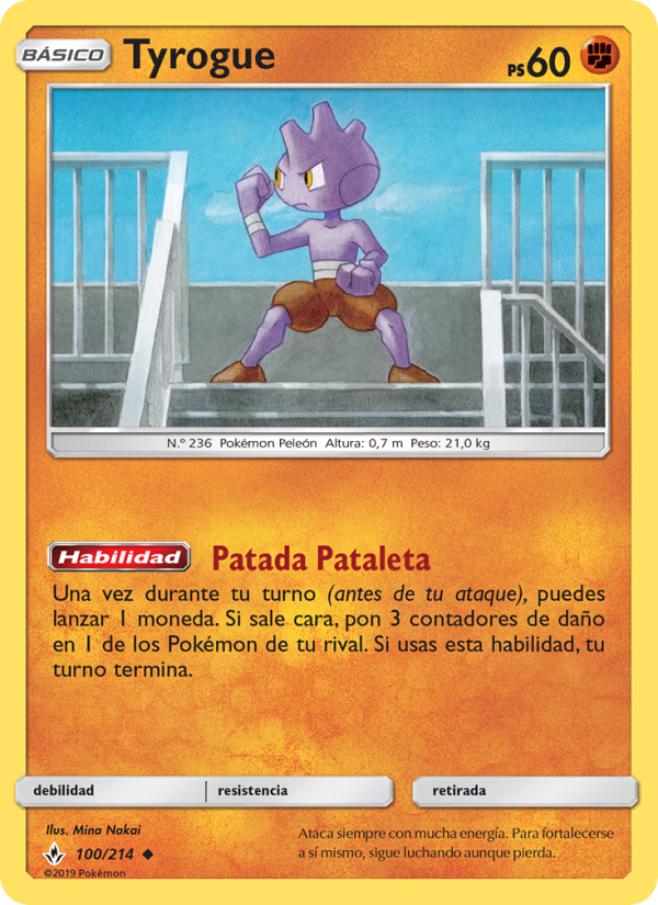 Tyrogue 100 — Vínculos Indestructibles (Spanish Pokémon TCG card)