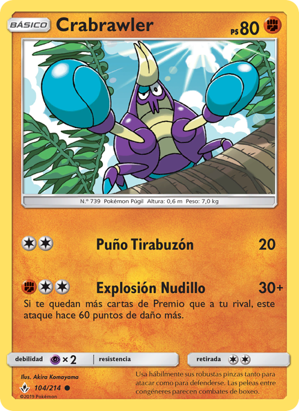 Crabrawler 104 — Vínculos Indestructibles (Spanish Pokémon TCG card)