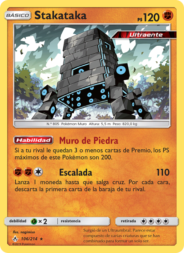 Stakataka 106 — Vínculos Indestructibles (Spanish Pokémon TCG card)