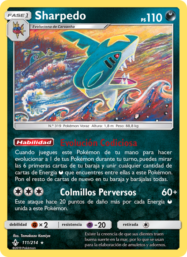 Sharpedo 111 — Vínculos Indestructibles (Spanish Pokémon TCG card)