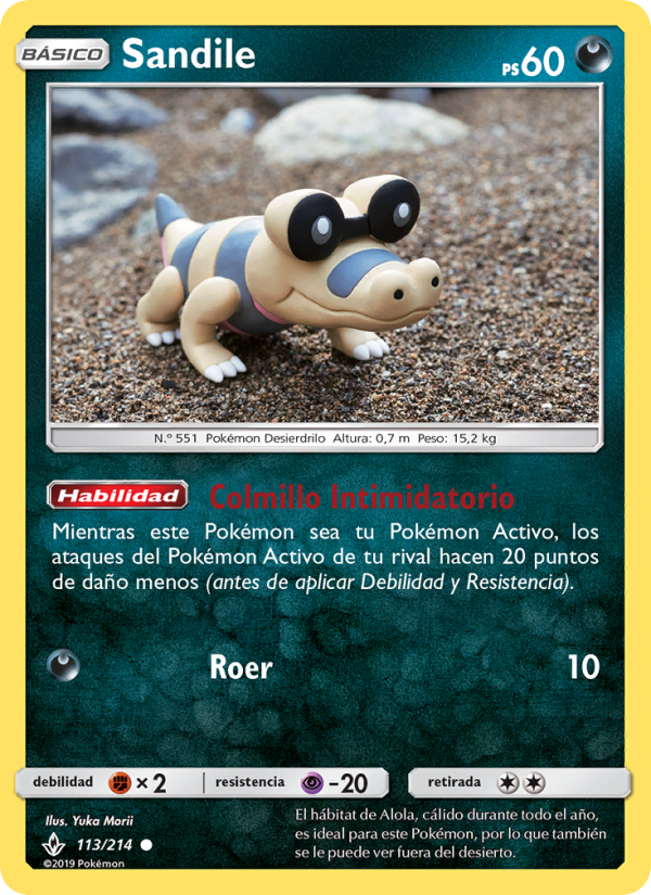 Sandile 113 — Vínculos Indestructibles (Spanish Pokémon TCG card)