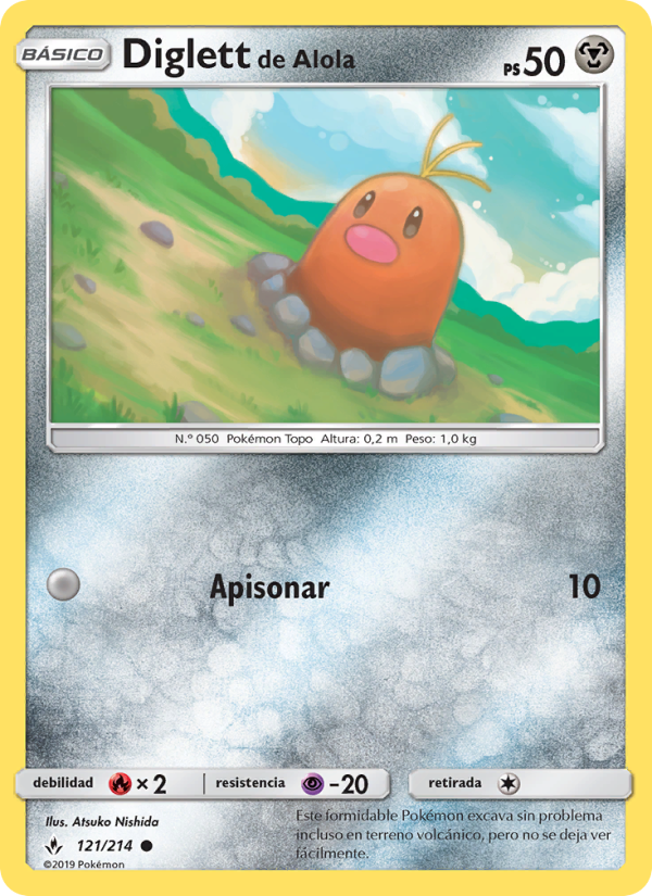 Diglett de Alola 121 — Vínculos Indestructibles (Spanish Pokémon TCG card)