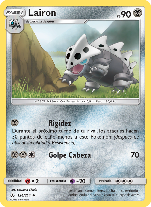 Lairon 124 — Vínculos Indestructibles (Spanish Pokémon TCG card)