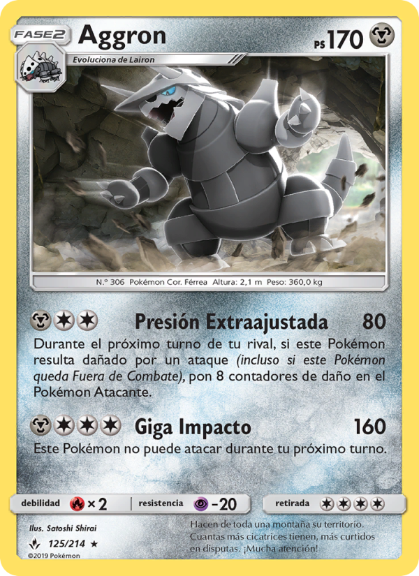 Aggron 125 — Vínculos Indestructibles (Spanish Pokémon TCG card)