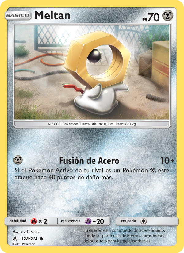 Meltan 128 — Vínculos Indestructibles (Spanish Pokémon TCG card)