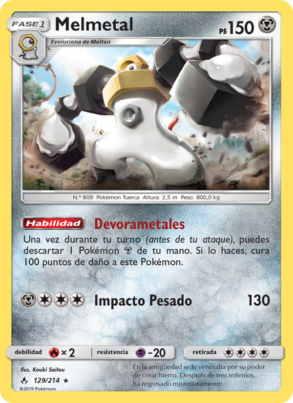 Melmetal 129 — Vínculos Indestructibles (Spanish Pokémon TCG card)