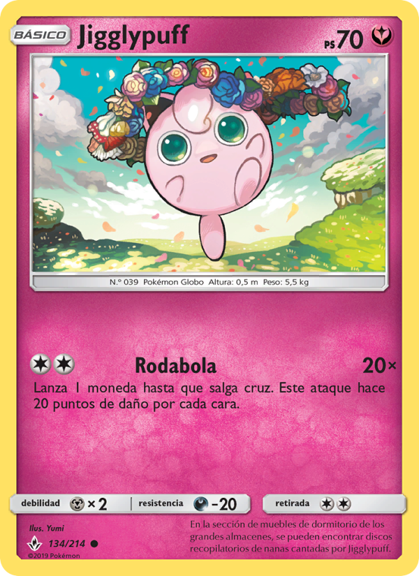 Jigglypuff 134 — Vínculos Indestructibles (Spanish Pokémon TCG card)
