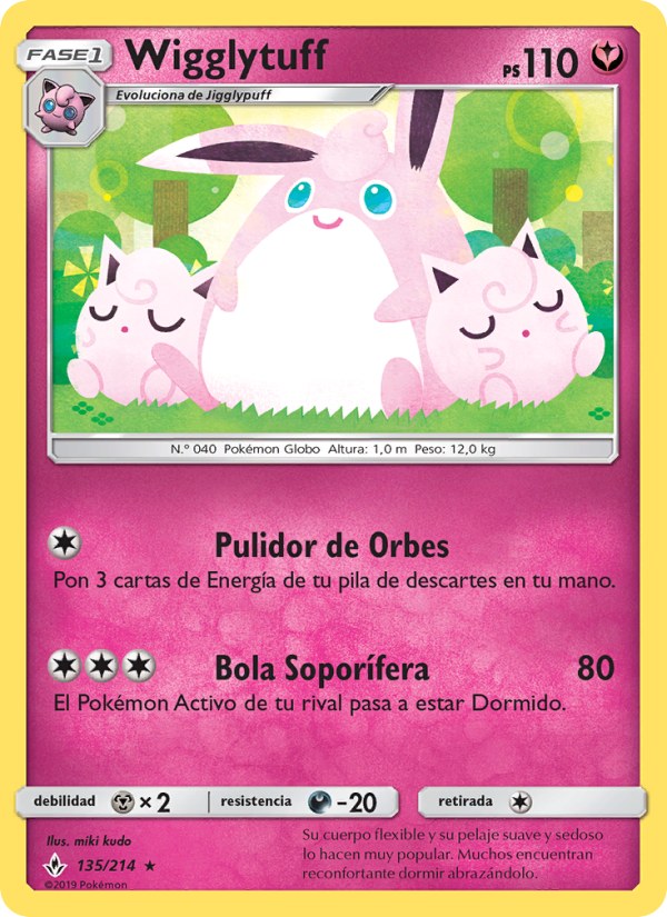 Wigglytuff 135 — Vínculos Indestructibles (Spanish Pokémon TCG card)