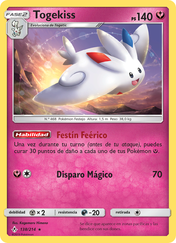 Togekiss 138 — Vínculos Indestructibles (Spanish Pokémon TCG card)