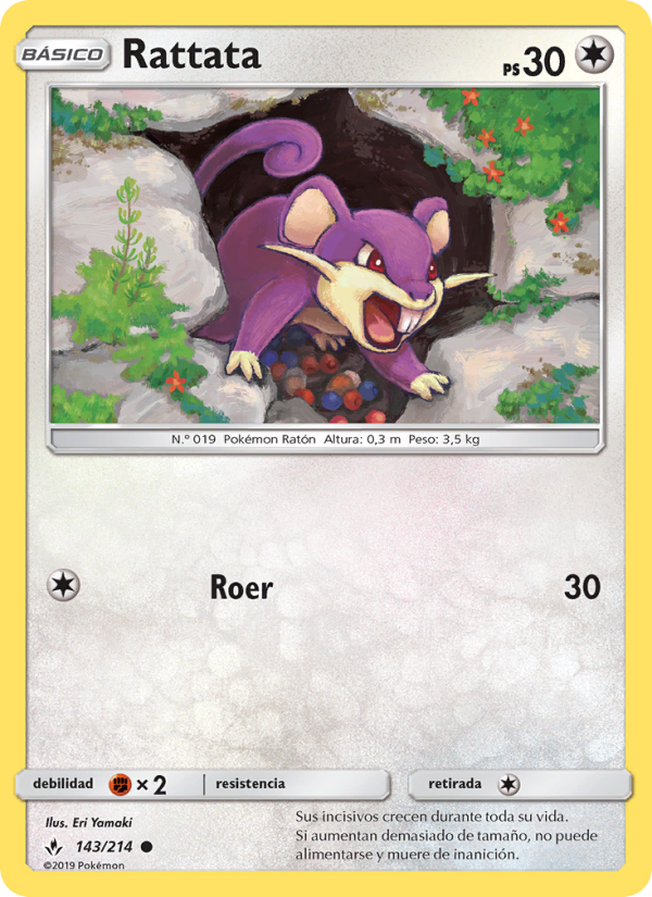 Rattata 143 — Vínculos Indestructibles (Spanish Pokémon TCG card)