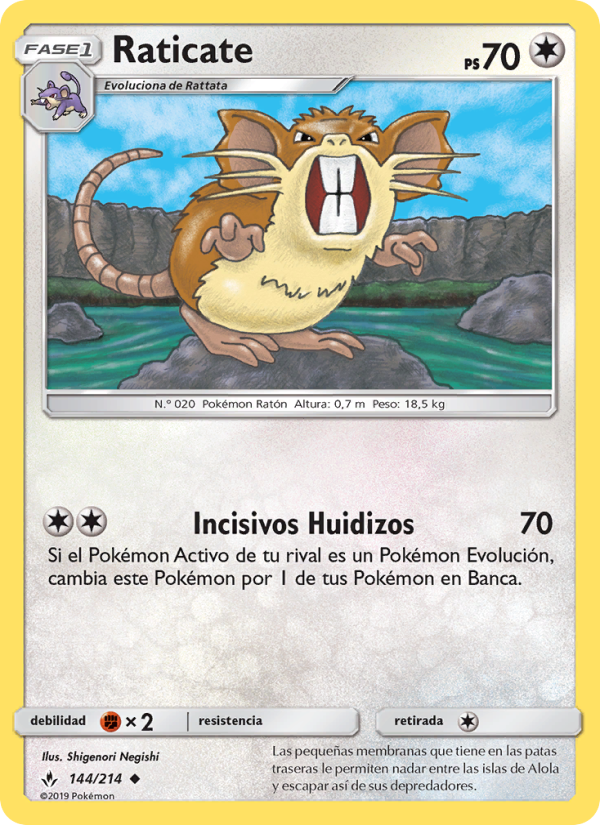 Raticate 144 — Vínculos Indestructibles (Spanish Pokémon TCG card)