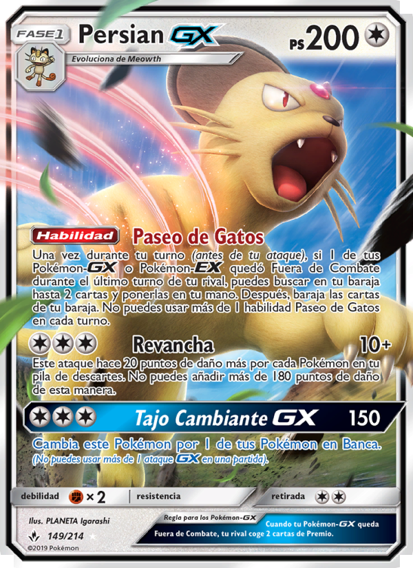 Persian GX 149 — Vínculos Indestructibles (Spanish Pokémon TCG card)