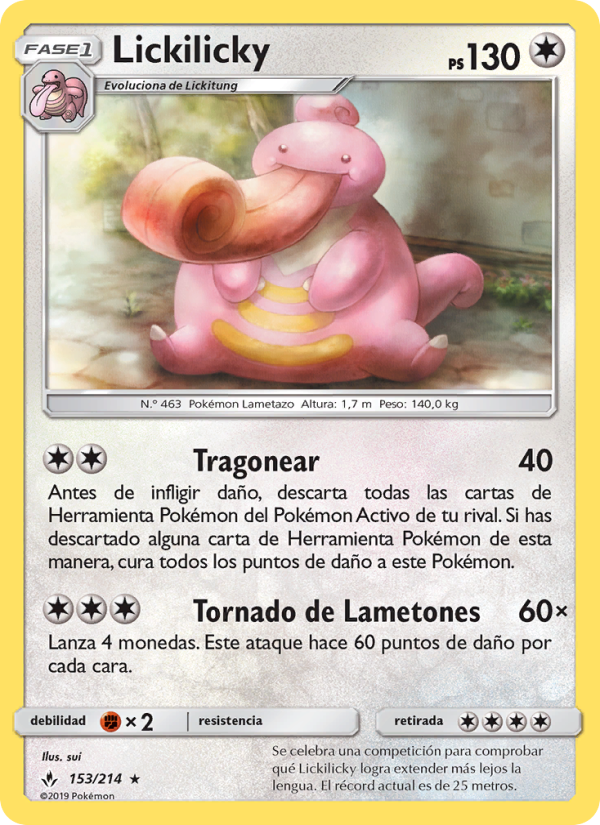 Lickilicky 153 — Vínculos Indestructibles (Spanish Pokémon TCG card)