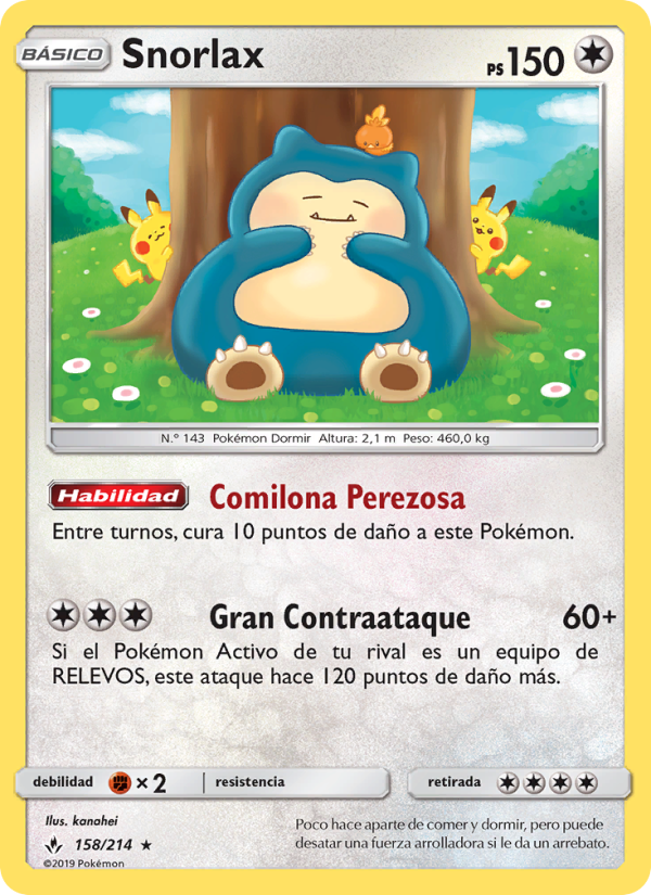 Snorlax 158 — Vínculos Indestructibles (Spanish Pokémon TCG card)