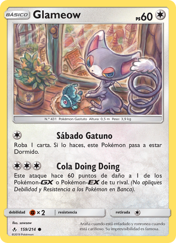 Glameow 159 — Vínculos Indestructibles (Spanish Pokémon TCG card)