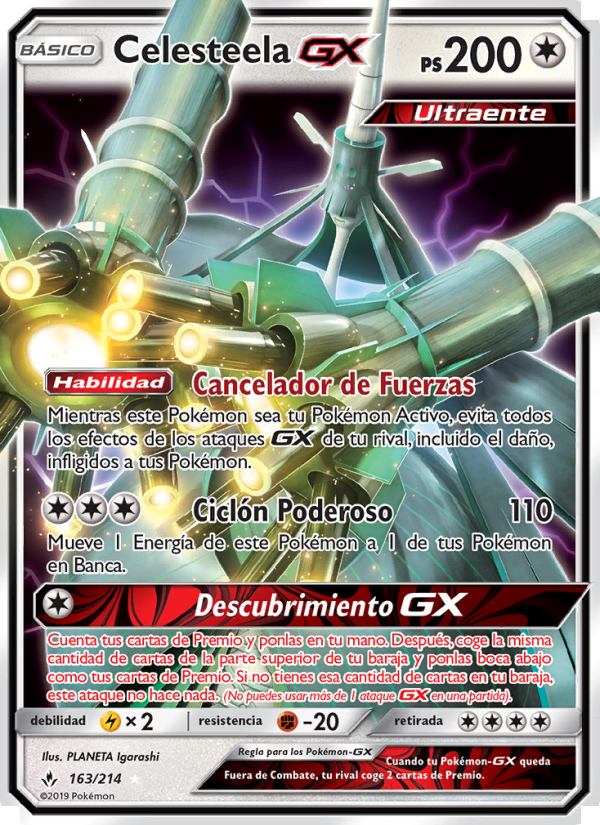Celesteela GX 163 — Vínculos Indestructibles (Spanish Pokémon TCG card)