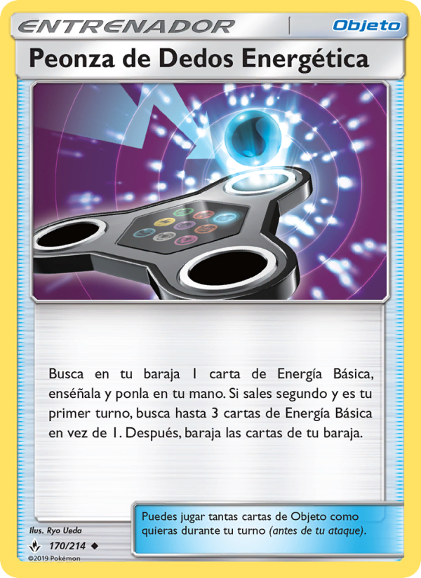 Peonza de Dedos Energética 170 — Vínculos Indestructibles (Spanish Pokémon TCG card)