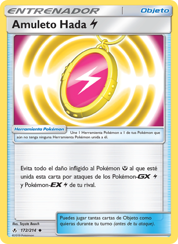 Amuleto Hada Lightning 172 — Vínculos Indestructibles (Spanish Pokémon TCG card)