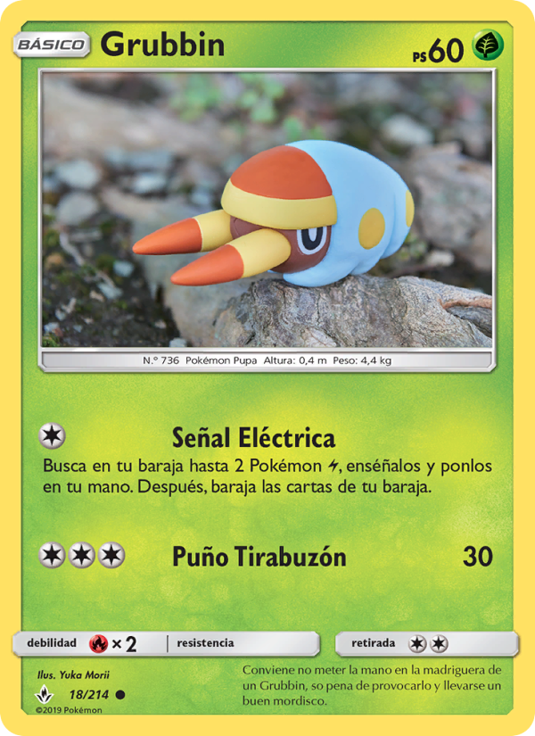 Grubbin 18 — Vínculos Indestructibles (Spanish Pokémon TCG card)