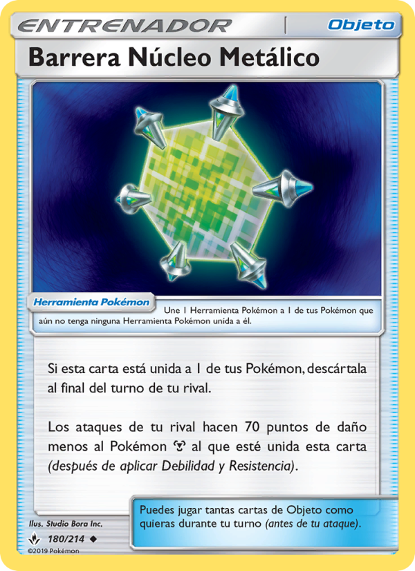 Barrera Núcleo Metálico 180 — Vínculos Indestructibles (Spanish Pokémon TCG card)