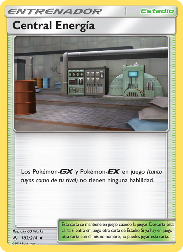 Central Energía 183 — Vínculos Indestructibles (Spanish Pokémon TCG card)