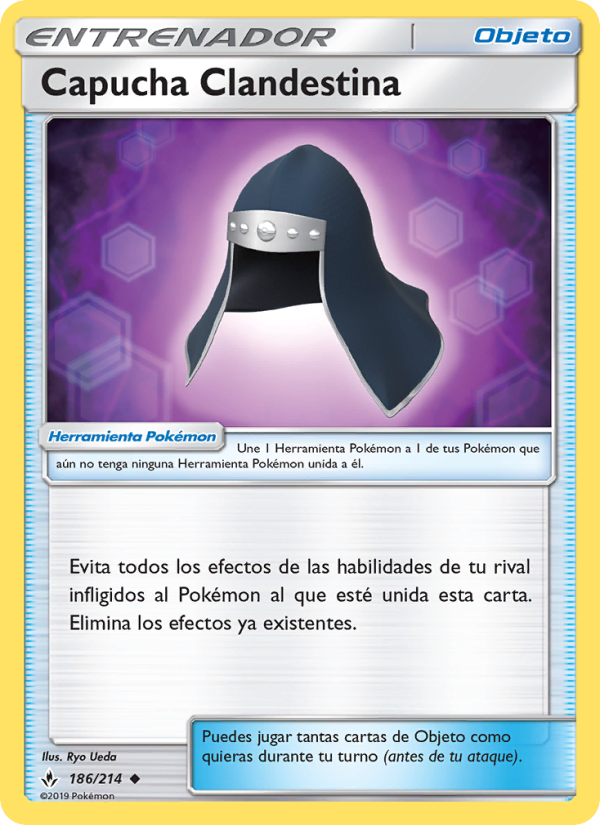 Capucha Clandestina 186 — Vínculos Indestructibles (Spanish Pokémon TCG card)
