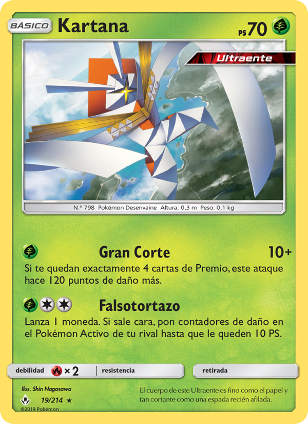 Kartana 19 — Vínculos Indestructibles (Spanish Pokémon TCG card)