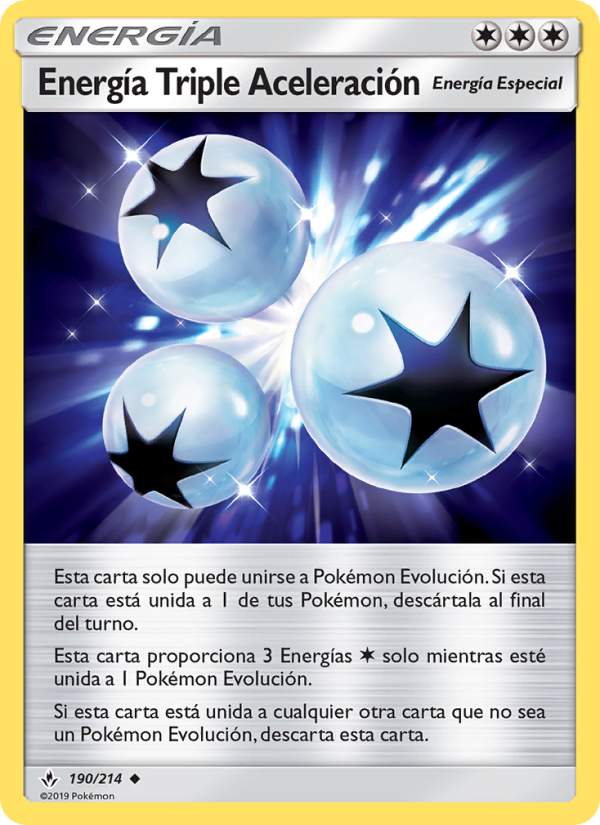 Energía Triple Aceleración 190 — Vínculos Indestructibles (Spanish Pokémon TCG card)