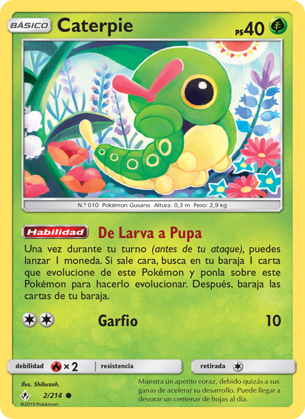 Caterpie 2 — Vínculos Indestructibles (Spanish Pokémon TCG card)