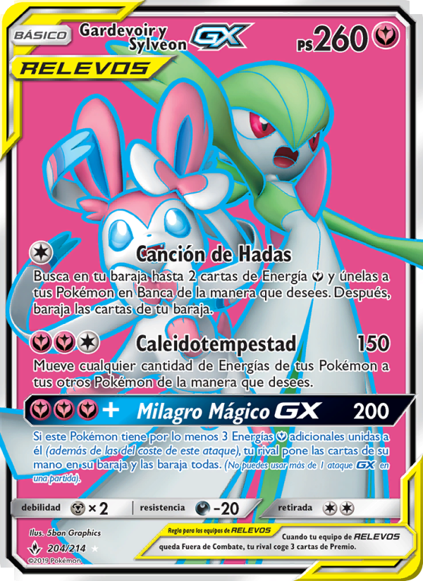 Gardevoir y Sylveon GX 204 — Vínculos Indestructibles (Spanish Pokémon TCG card)