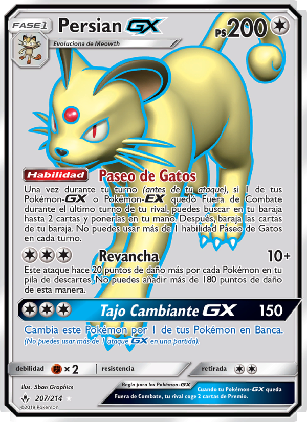 Persian GX 207 — Vínculos Indestructibles (Spanish Pokémon TCG card)