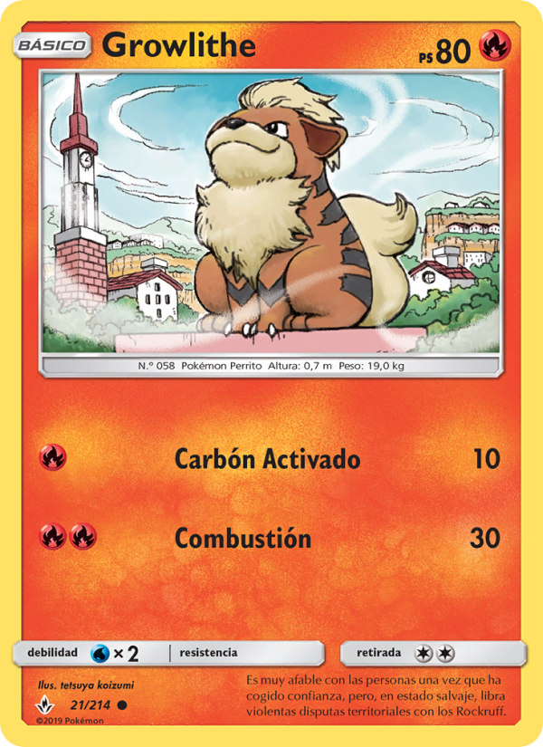 Growlithe 21 — Vínculos Indestructibles (Spanish Pokémon TCG card)