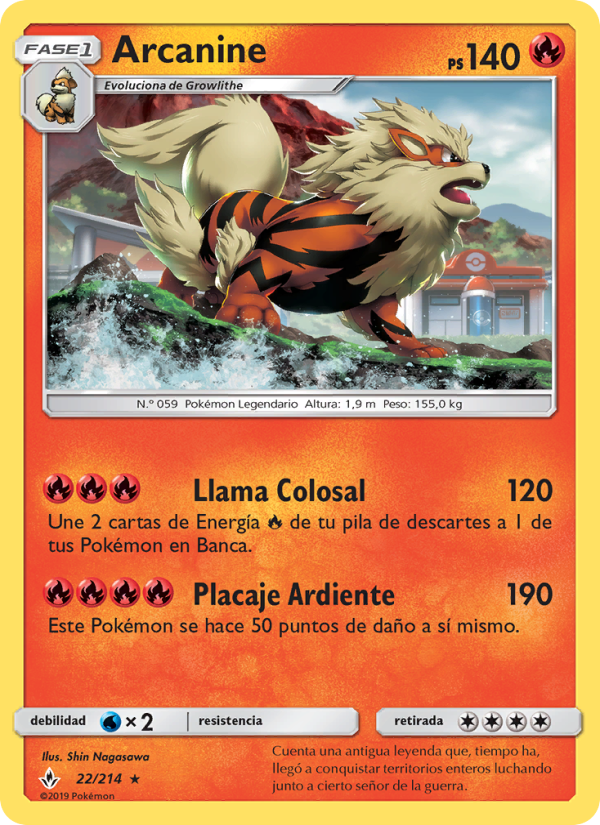 Arcanine 22 — Vínculos Indestructibles (Spanish Pokémon TCG card)