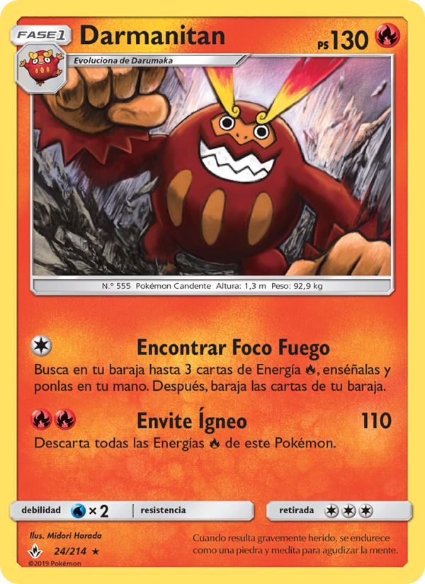 Darmanitan 24 — Vínculos Indestructibles (Spanish Pokémon TCG card)
