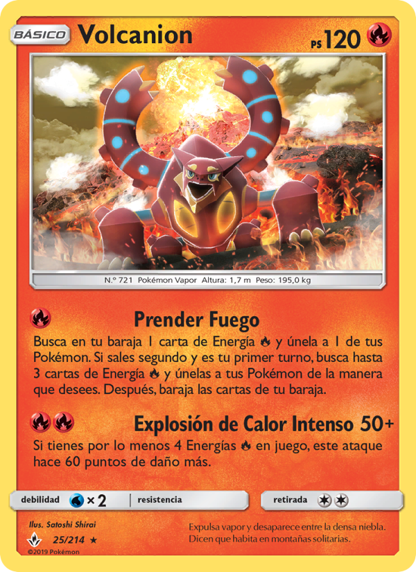 Volcanion 25 — Vínculos Indestructibles (Spanish Pokémon TCG card)
