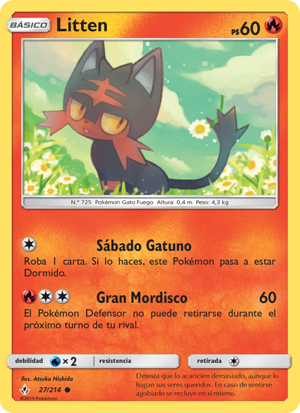 Litten 27 — Vínculos Indestructibles (Spanish Pokémon TCG card)