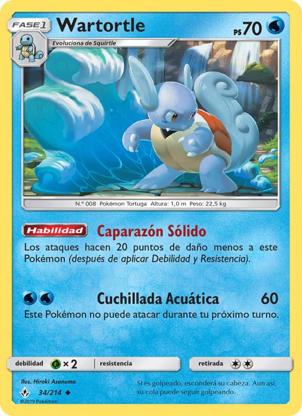 Wartortle 34 — Vínculos Indestructibles (Spanish Pokémon TCG card)