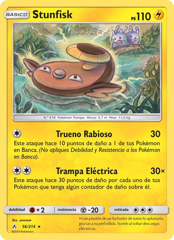 Stunfisk 56 — Vínculos Indestructibles (Spanish Pokémon TCG card)