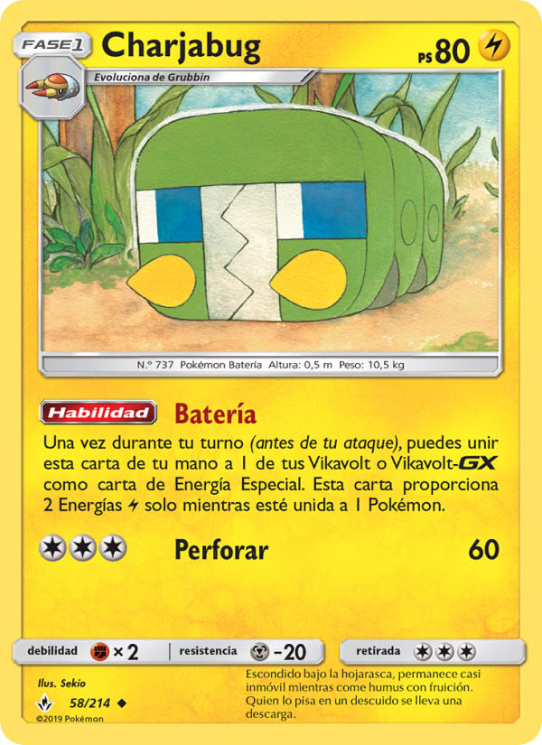 Charjabug 58 — Vínculos Indestructibles (Spanish Pokémon TCG card)