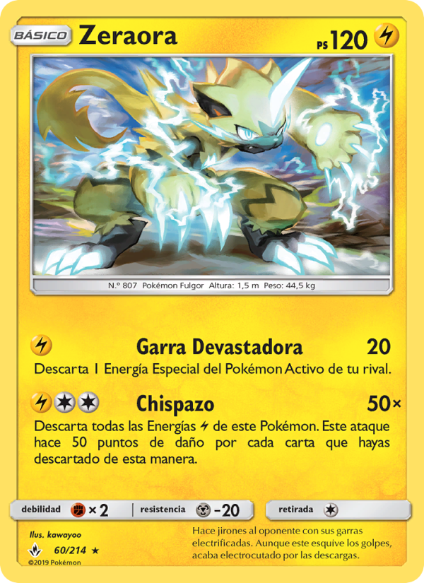 Zeraora 60 — Vínculos Indestructibles (Spanish Pokémon TCG card)
