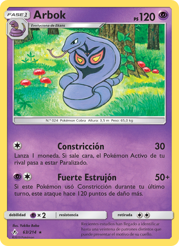 Arbok 63 — Vínculos Indestructibles (Spanish Pokémon TCG card)