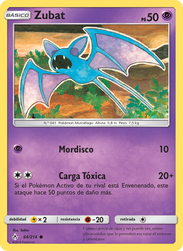 Zubat 64 — Vínculos Indestructibles (Spanish Pokémon TCG card)